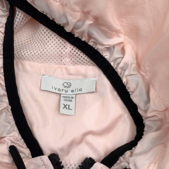 Ivory Ella Women's XL Pink Elephant Windbreaker Hooded Jacket Save the Elephant - Picture 4 of 7